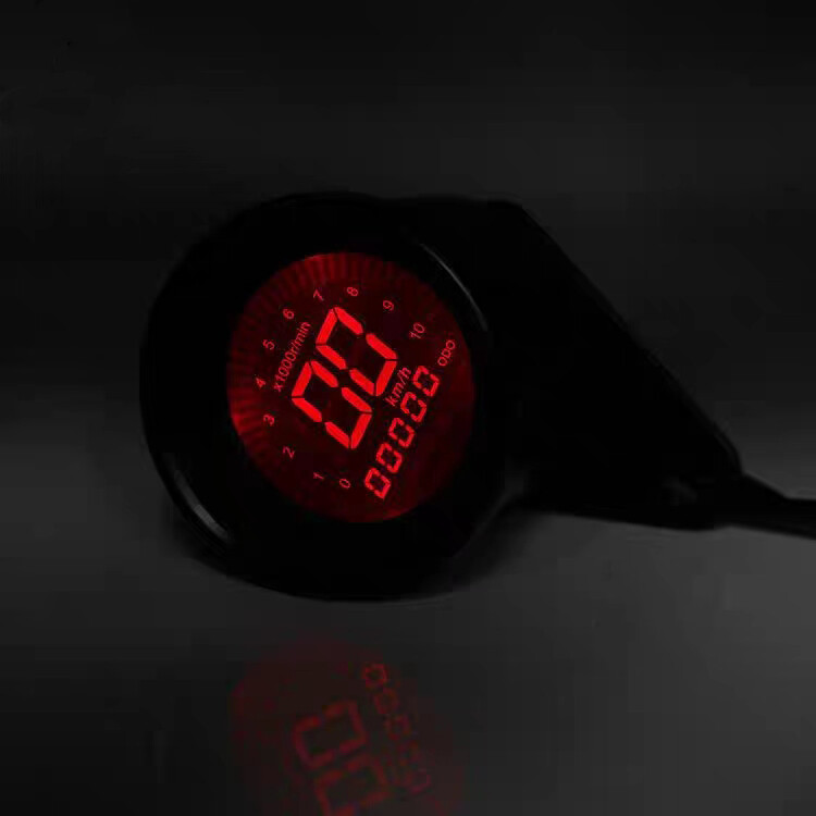 LCD Digital Speedometer for Motorcycles - Universal Tach/Fuel/Odometer 12V
