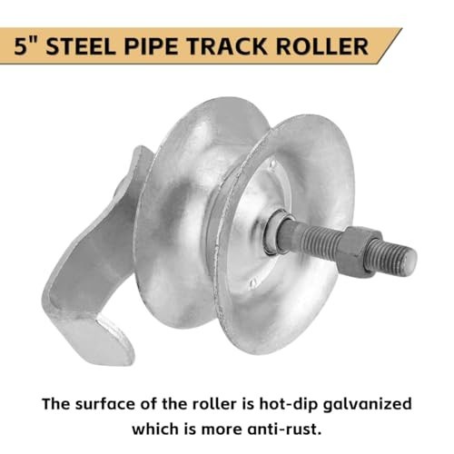 Heavy Duty 5" Sliding Gate Rollers - Galvanized Steel Track Roller for 1 5/8" Pi