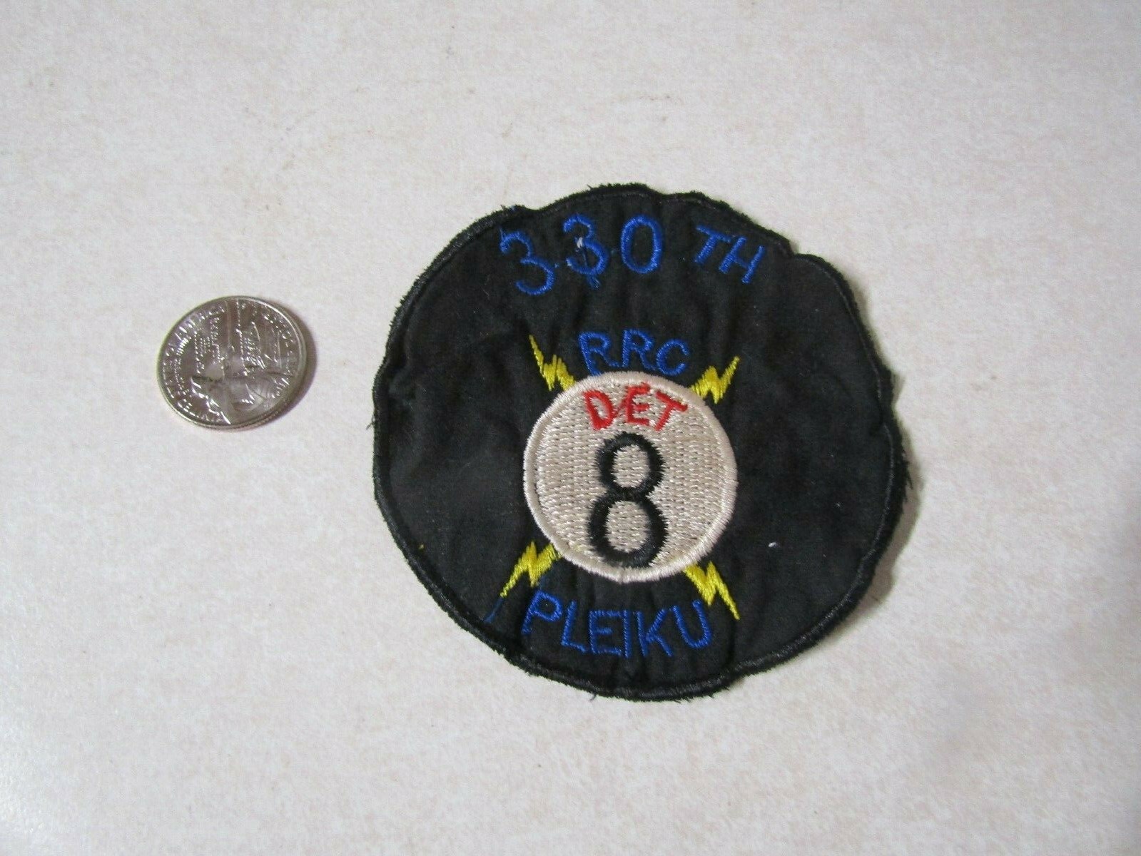MILITARY PATCH OLD VIETNAM ERA 330TH RRC DET 8 PLEIKU