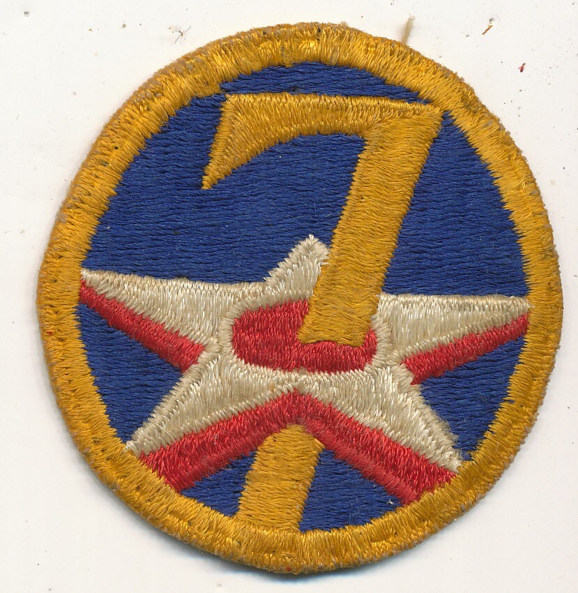 7th Air Force patch wide yellow border variation real WWII make USAAF