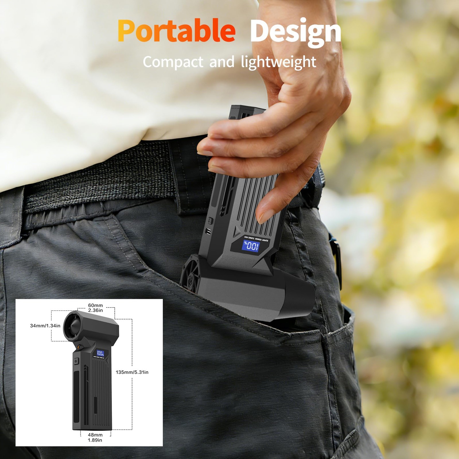 Cordless Compressed Air Duster 130000RPM Rechargeable