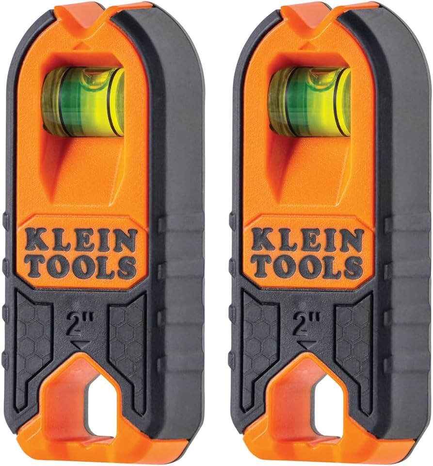 Klein Tools MSF1002 Magnetic Stud Finder and Level, Compact, Wood Orange