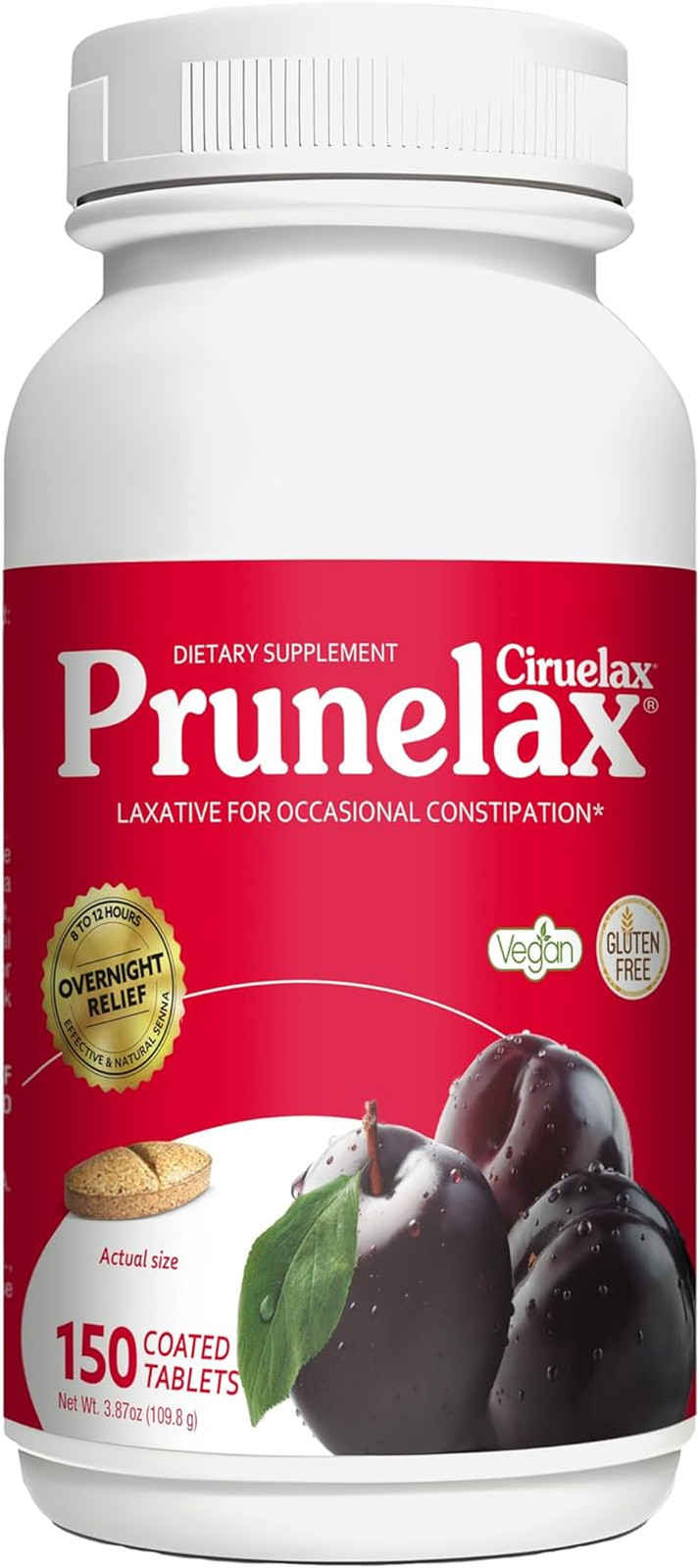 Ciruelax Regular Strength Laxative Tablets - Overnight Relief for Occasional Con