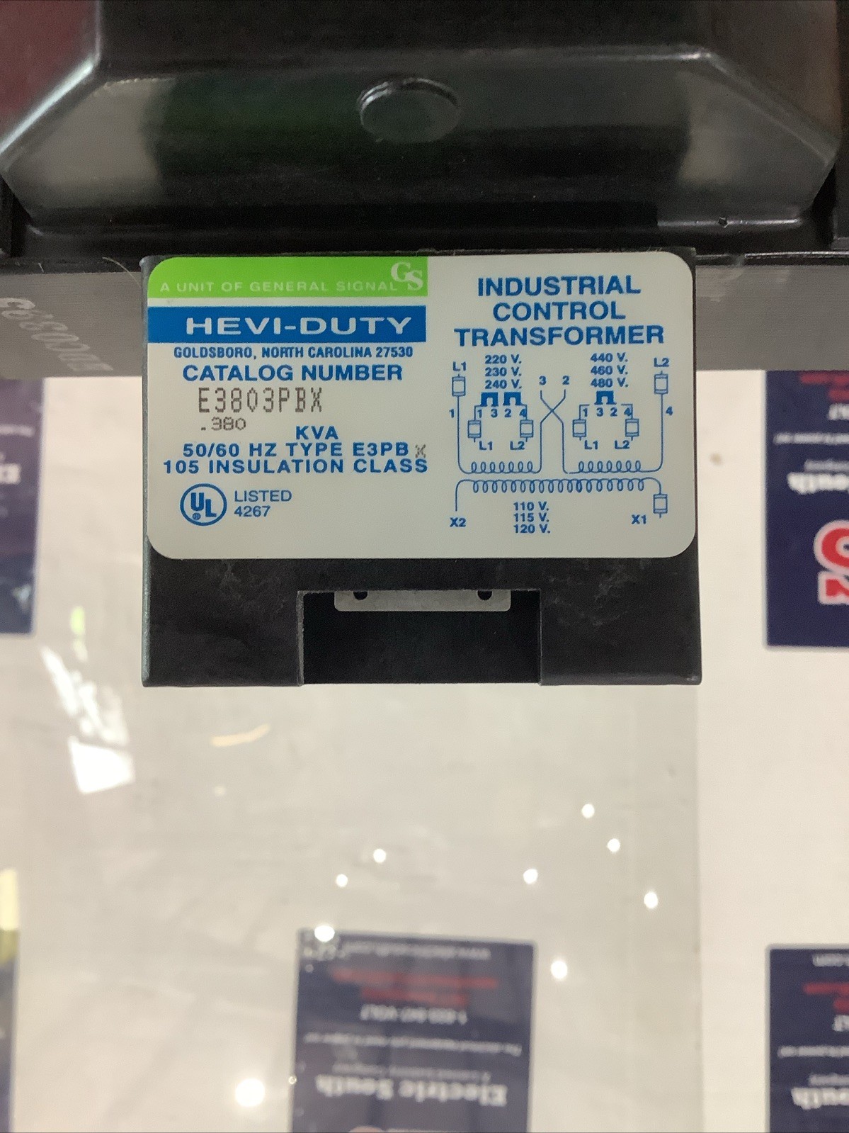 Hevi-Duty Control Transformer E3803PBX .380 kVA