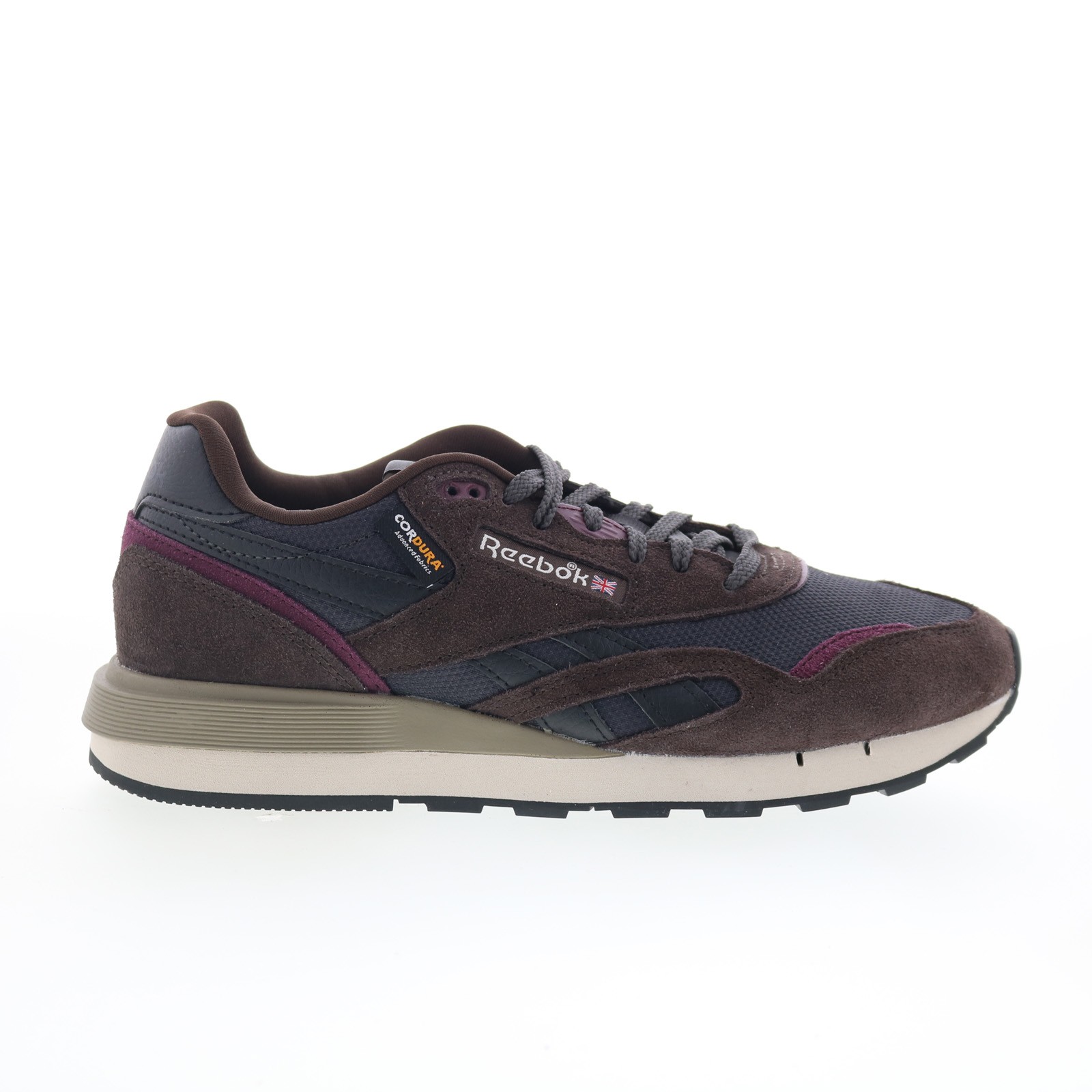 Reebok Classic Nylon 89 Mens Black Suede Lace Up Lifestyle Sneakers Shoes