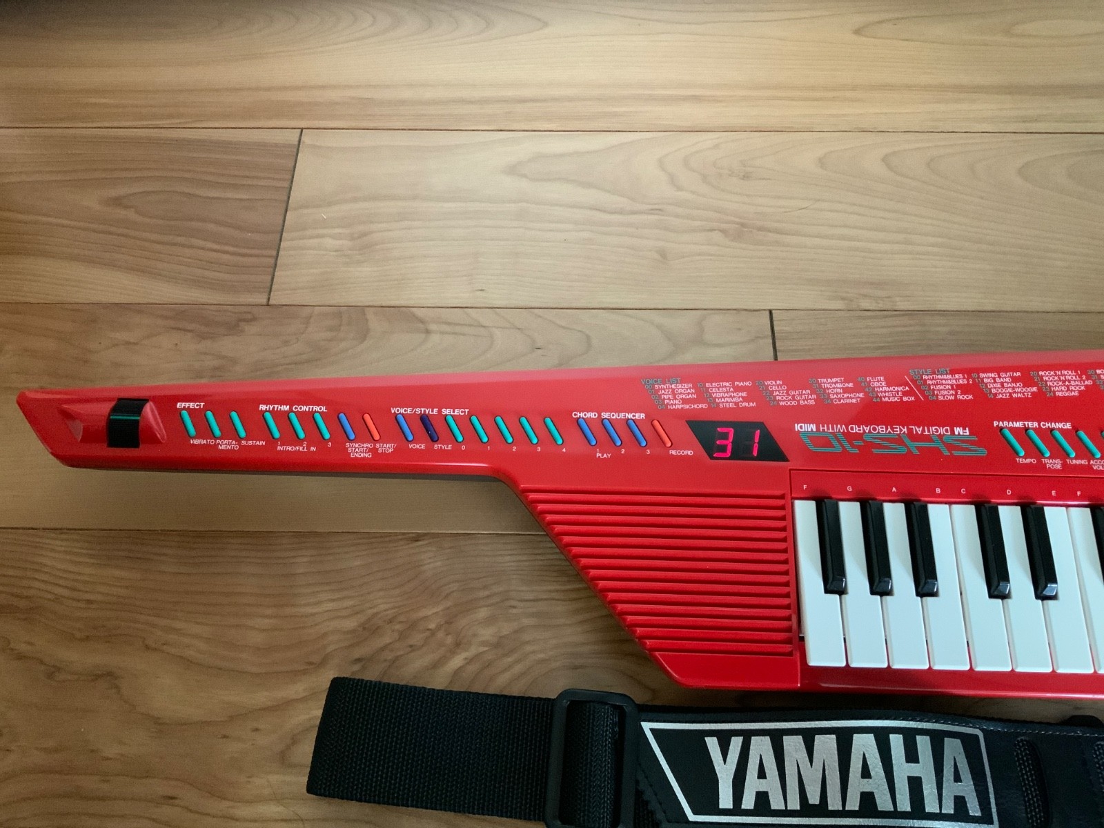 Yamaha SHS-10 RED Digital Synthesizer Keyboard Midi Keytar Working Adapter JP