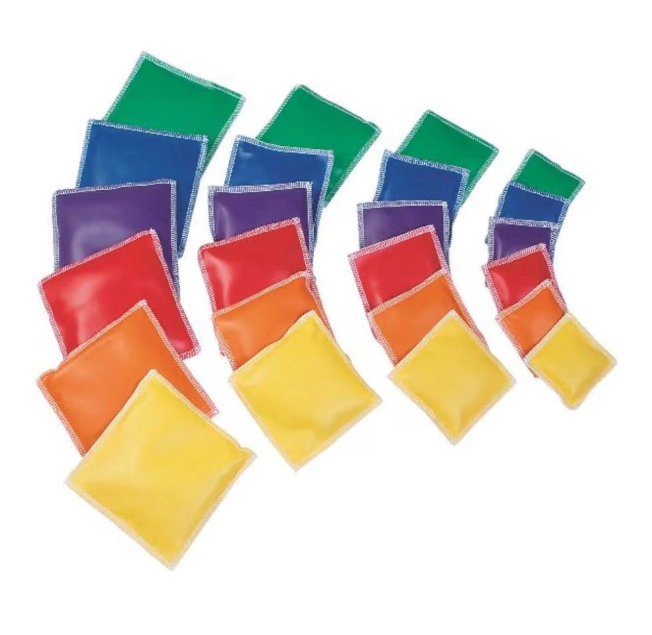 Bean Bags 12pk , 3” Green/Orange/Purple Royal Blue/Red/Yellow