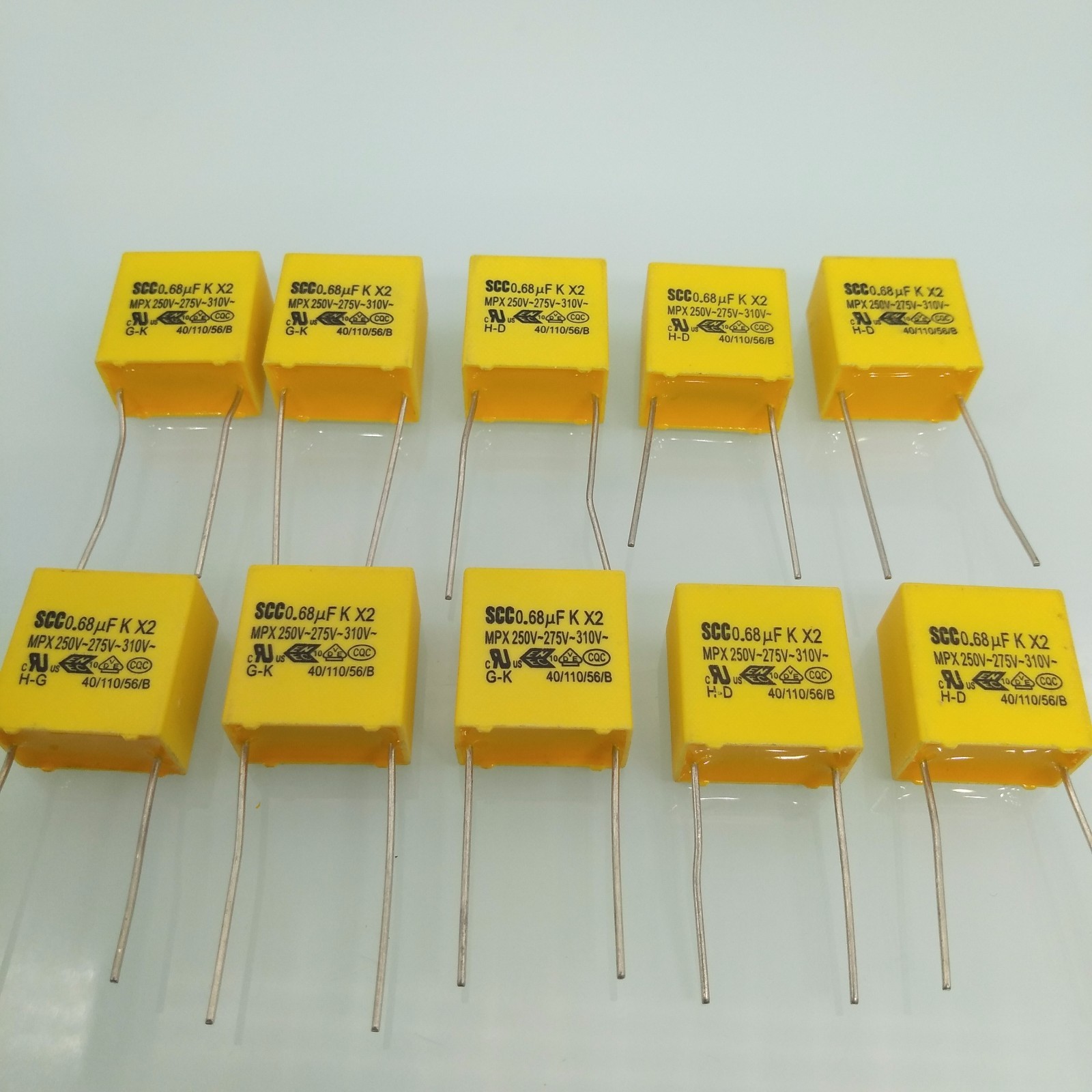 10x Polyproplene Safety Capacitor 0.68uF 684K 10% MKP X2 275V Pitch15mm