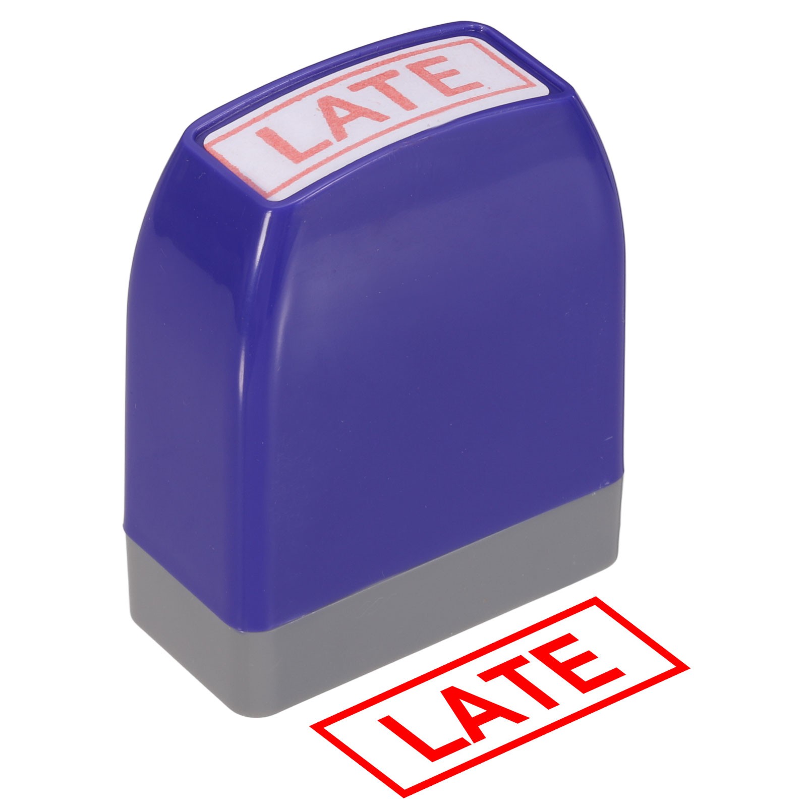 LATE Notice Stamp Self Inking, Purple