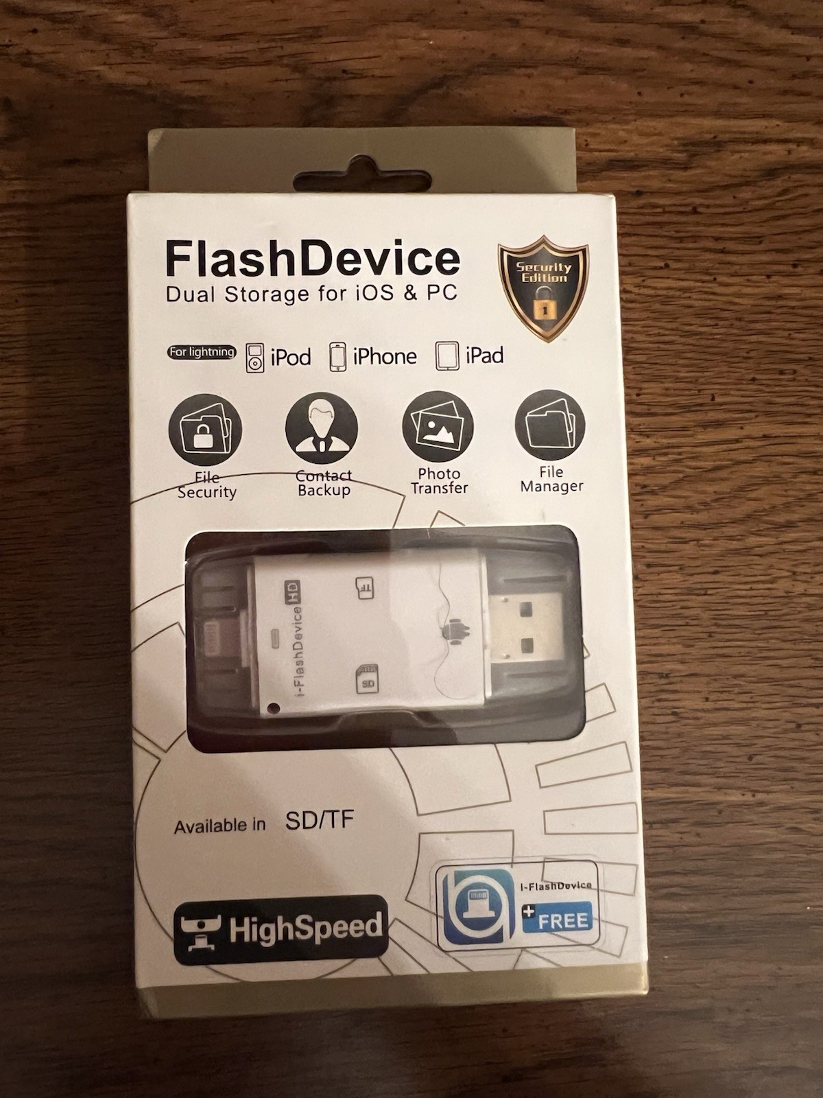 Flash Device dual storage for ios and PC new in box (2B)