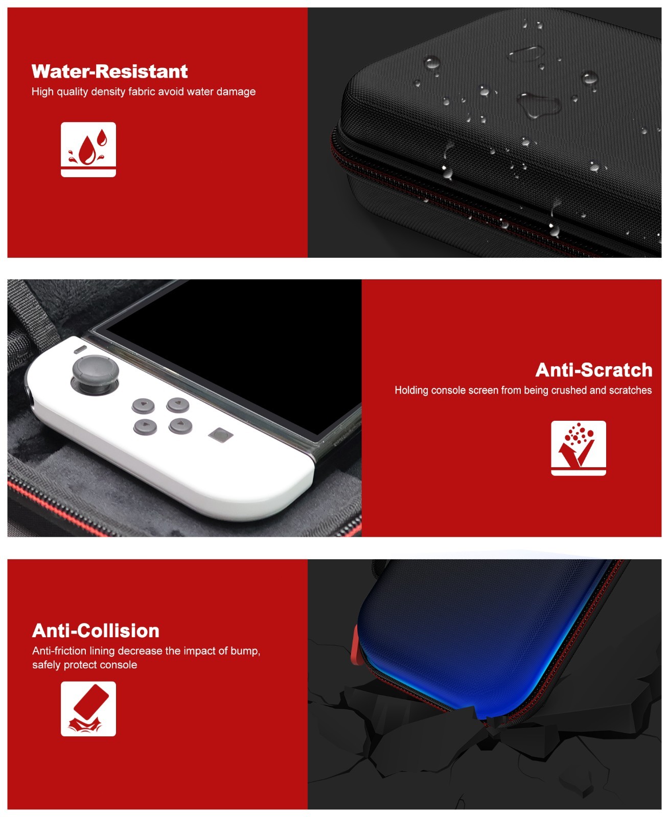 Switch Carrying Case Protective Hard Shell for Nintendo Switch 2/OLED/Lite