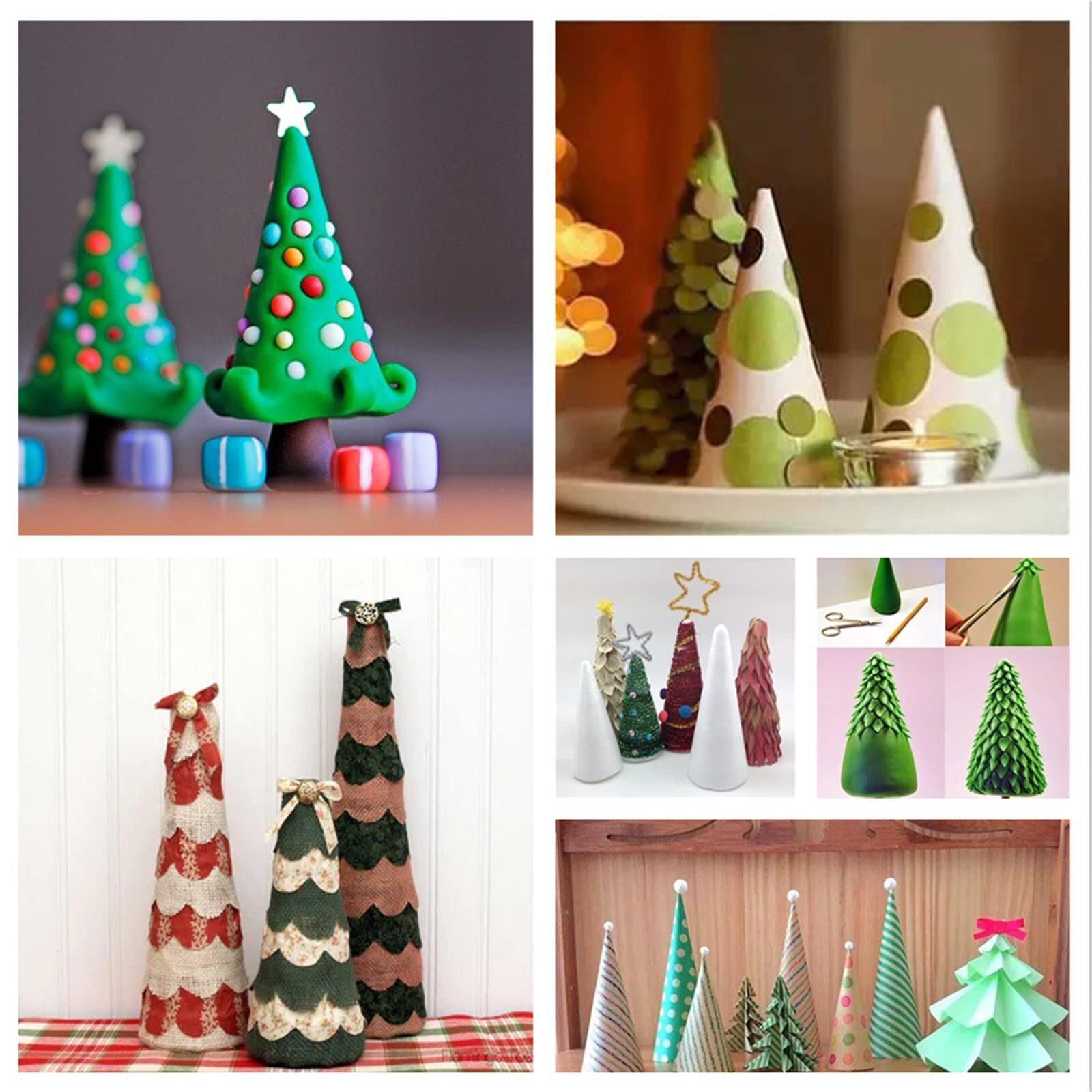 2 Pack 15.7" Foam Cones DIY Polystyrene Christmas Tree Craft Cones