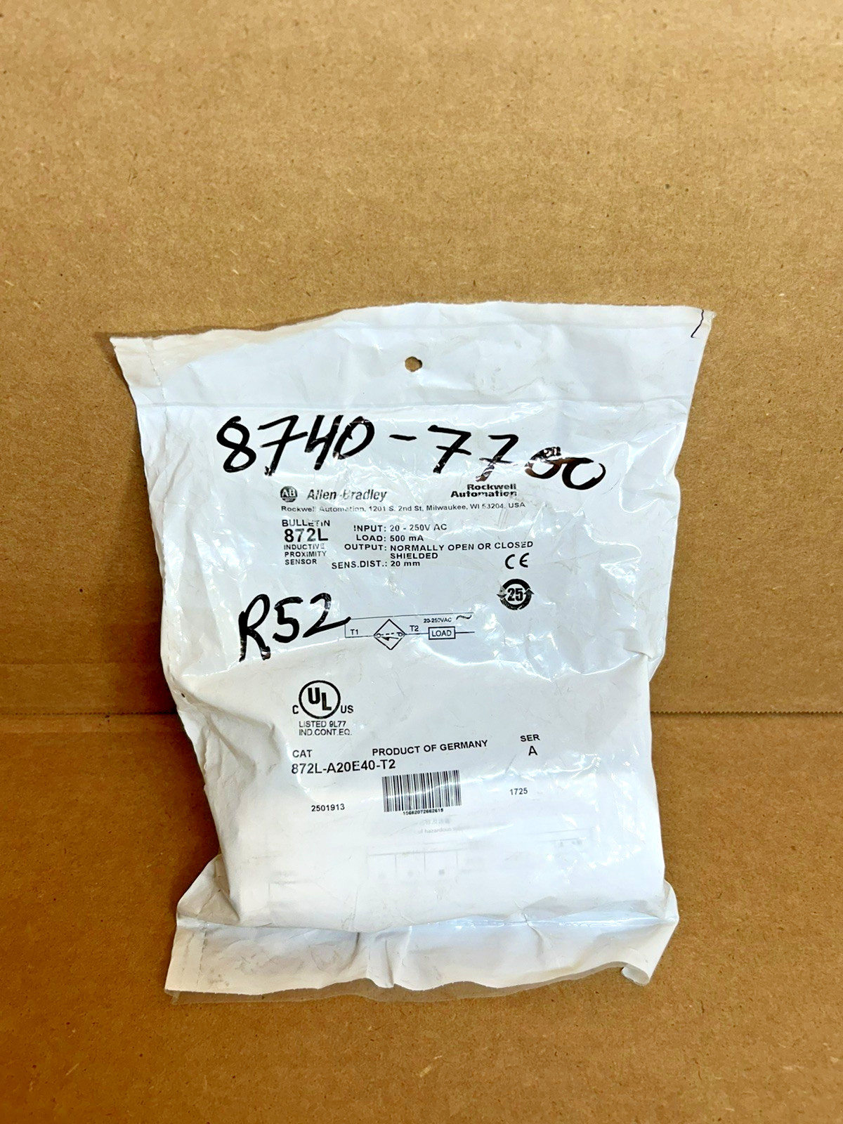 New Allen-Bradley Inductive Proximity Sensor 872L-A20E40-T2