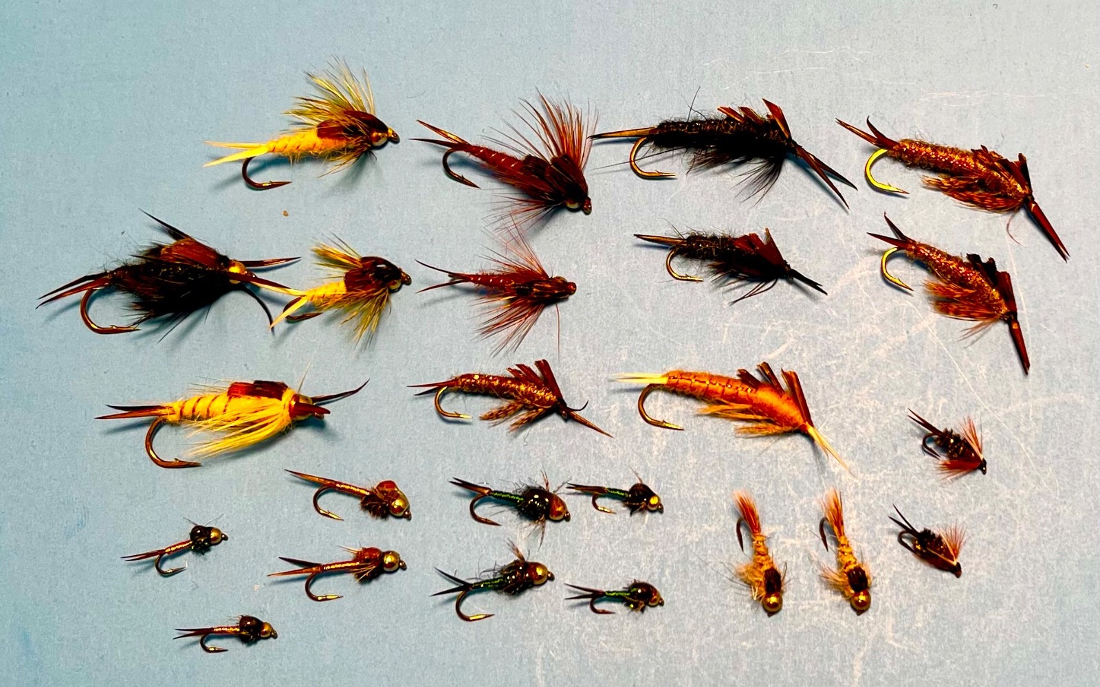 Lot # 77 - 24 All-round nymphs in Clear Top Case - Trout - Salmon - Bass