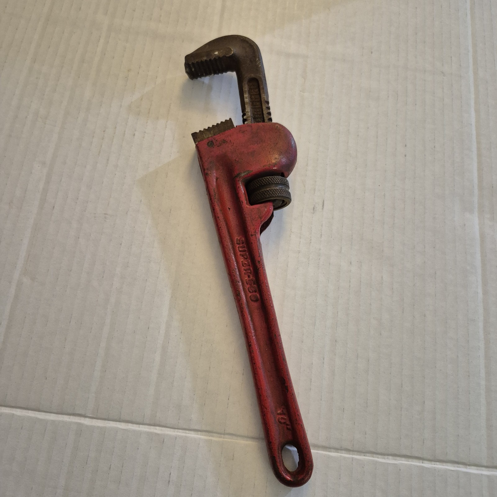 Vintage Super-Ego 10" Pipe Wrench Industrial Heavy Duty Hand Tool Made in Spain