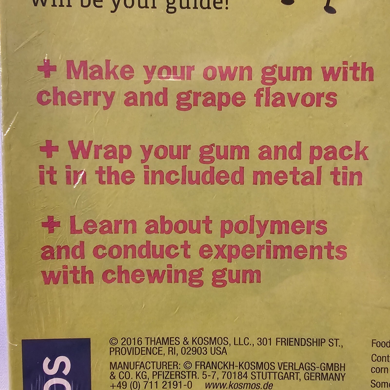 Thames & Kosmos Chewing Gum Lab Science Kit new sealed