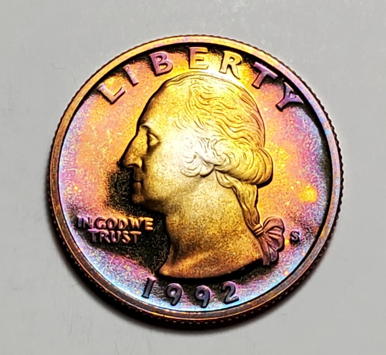 TONED 1992 S WASHINGTON QUARTER CLAD PROOF UNC #C2363