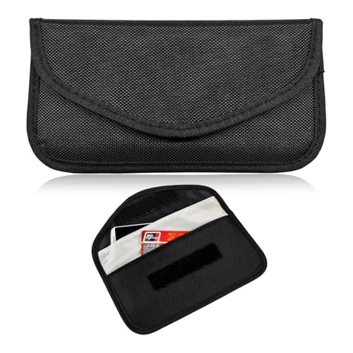 Faraday Bags for Phone and Car Keys, RFID Signal Blocking Key Pouch for Black