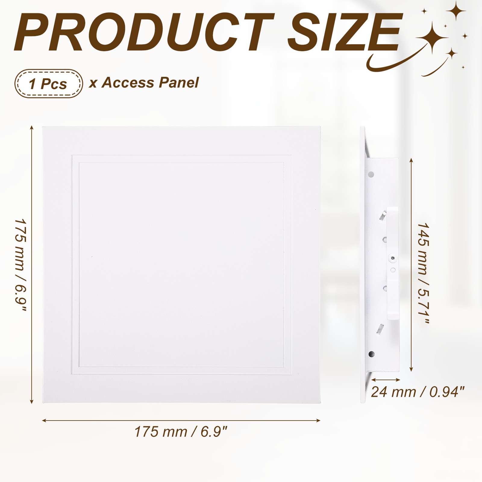 Access Panel (6" x 6") Plumbing Access Door Clip-on Installation, White