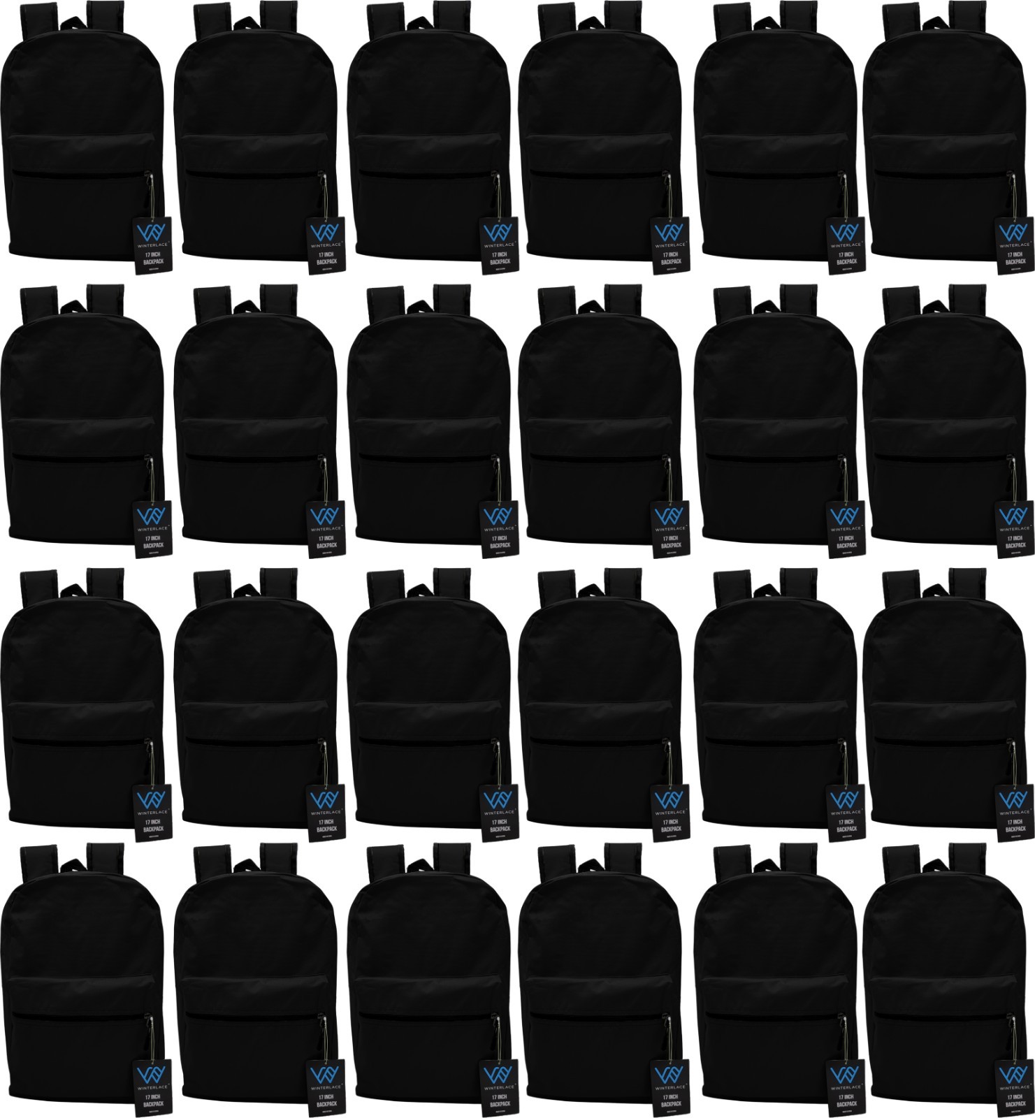 24 Pack Backpack Bulk Lightweight 17" Outdoor Travel Gym Students Adults Unisex
