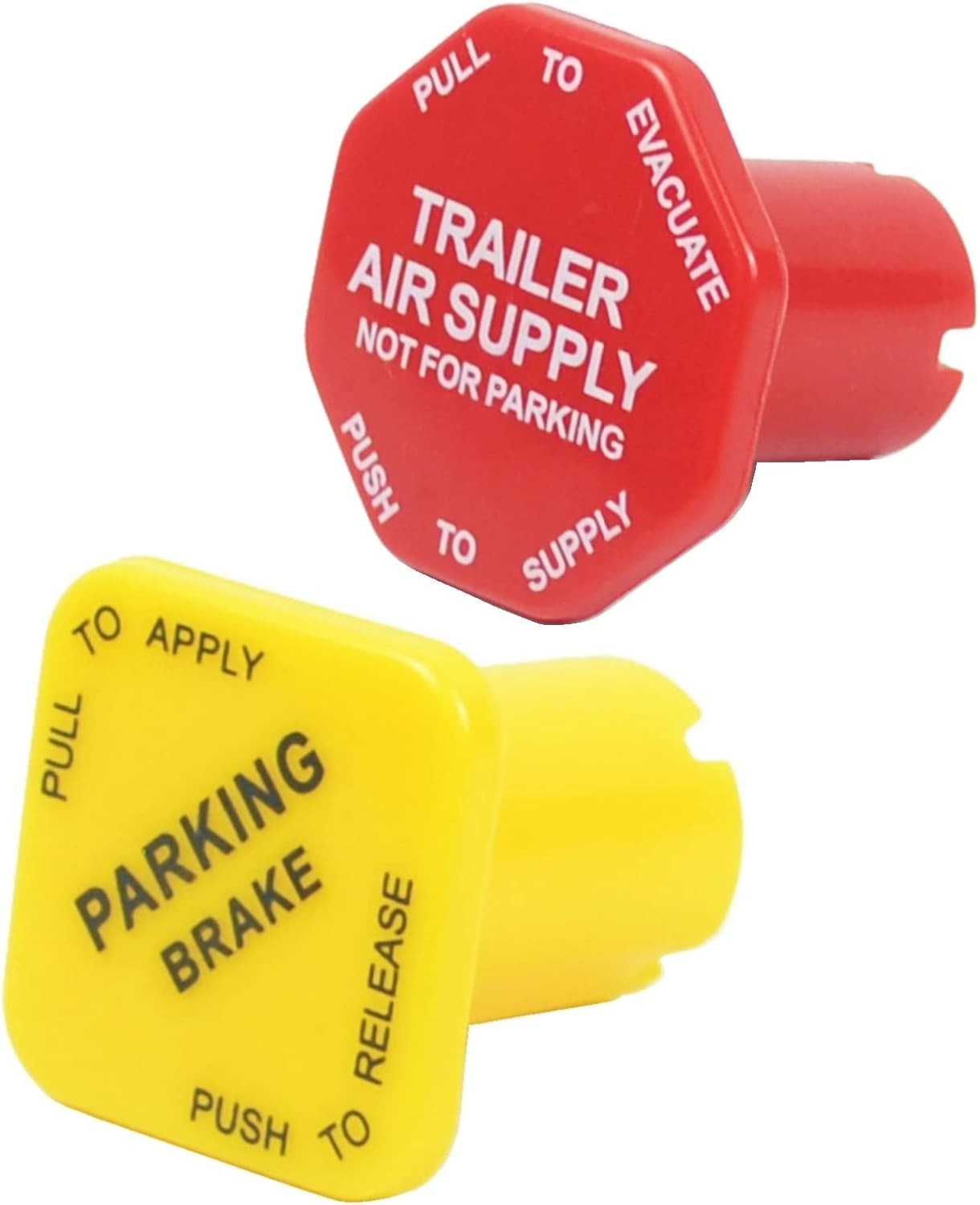 Parking Brake and Trailer Air Supply Mv-3 Knob Yellow & Red Fit for Peterbilt Ke