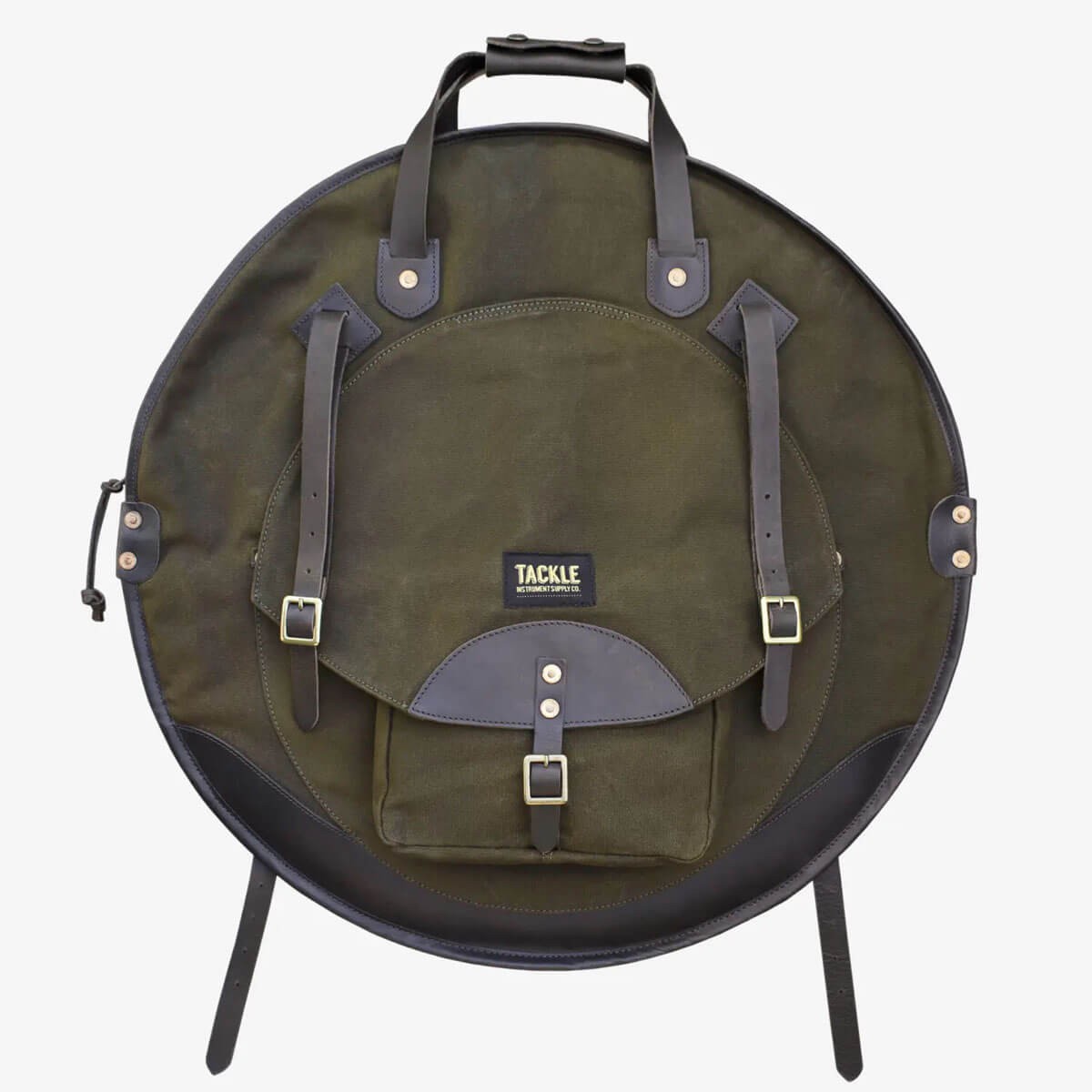 Tackle Instrument Supply Backpack Cymbal Bag 22" Forest Green w/Brown Leather