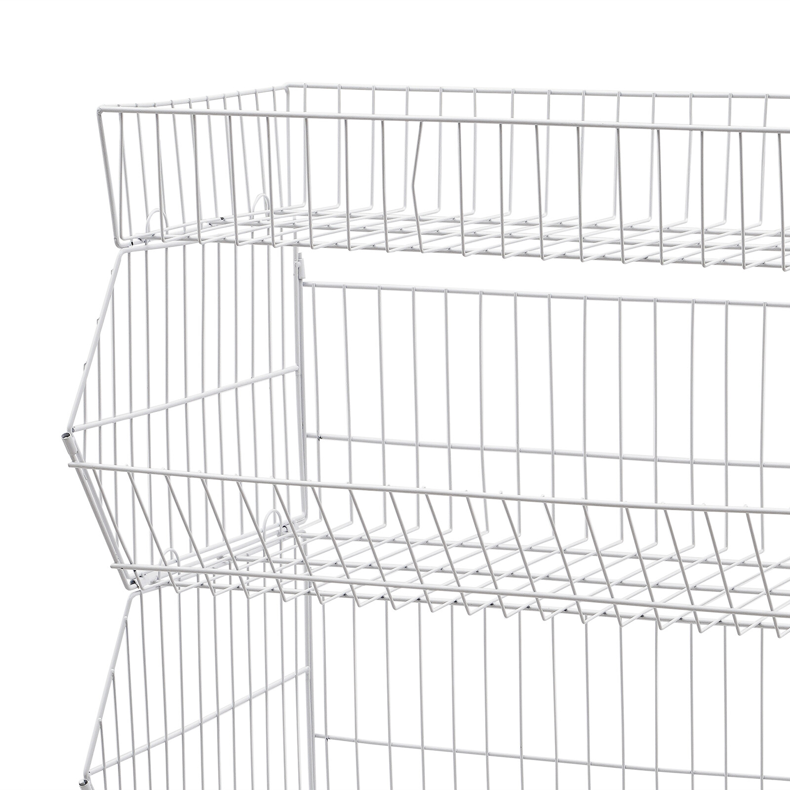 5 Tier Wire Grid Retail Display Shelf Merchandise Display Rack Stand w/4 Pulleys