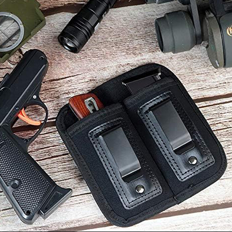 Concealed Cary Double Stack Mag Holder IWB Clip Magazine Pouch Pistol Ammo Pouch