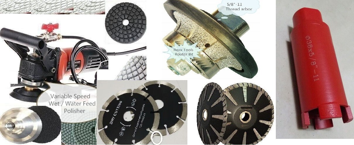 Wet Polisher 3/16" Demi Bullnose Polish Pad core bit convex blade stone concrete