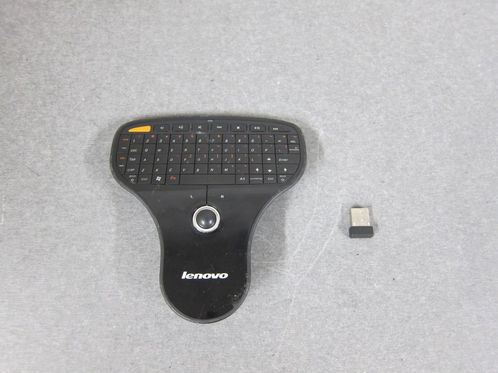 Lenovo Mini Wireless Keyboard Trackball Mouse N5901 w/ USB Dongle - TESTED
