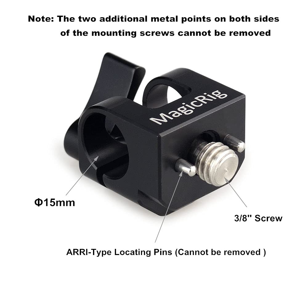 MAGICRIG Single Hole 15mm Rod Clamp for ARRI-Type Locating Hole