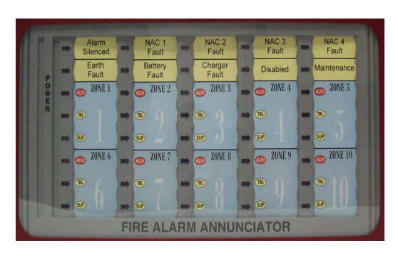 NOTIFIER N-ANN-LED-R - Annunciator Module, 10 Input Zones