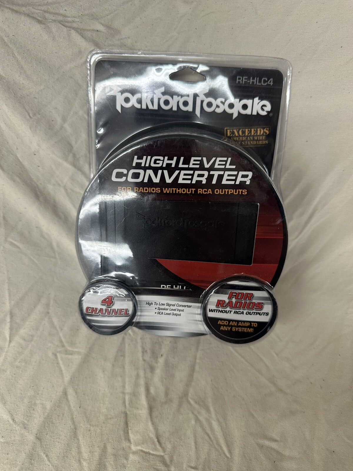 ROCKFORD FOSGATE RF-HLC4 4 CHANNEL HIGH-TO-LOW LEVEL SIGNAL CONVERTER RCA OUTPUT