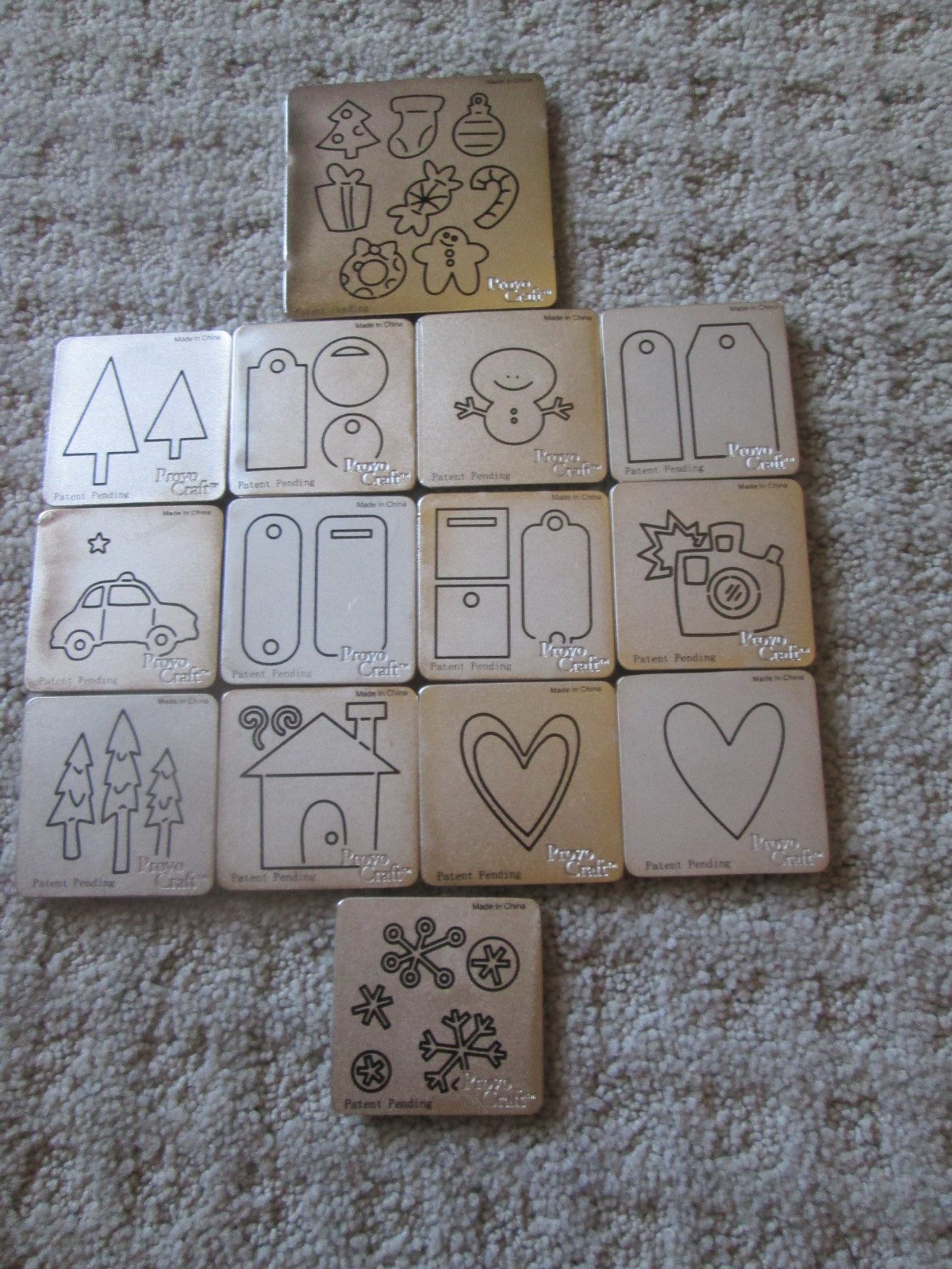 Provo Craft Cuttlebug Metal Cutting Dies 14 pc Set Hearts Stars Flowers Tags