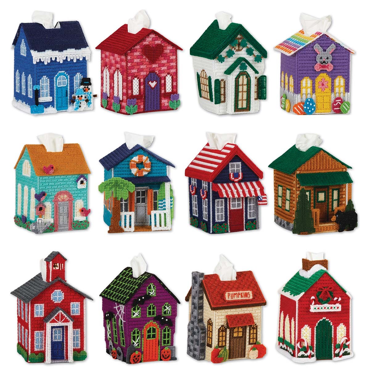 Herrschners® Twelve Month Tissue Box Set Plastic Canvas