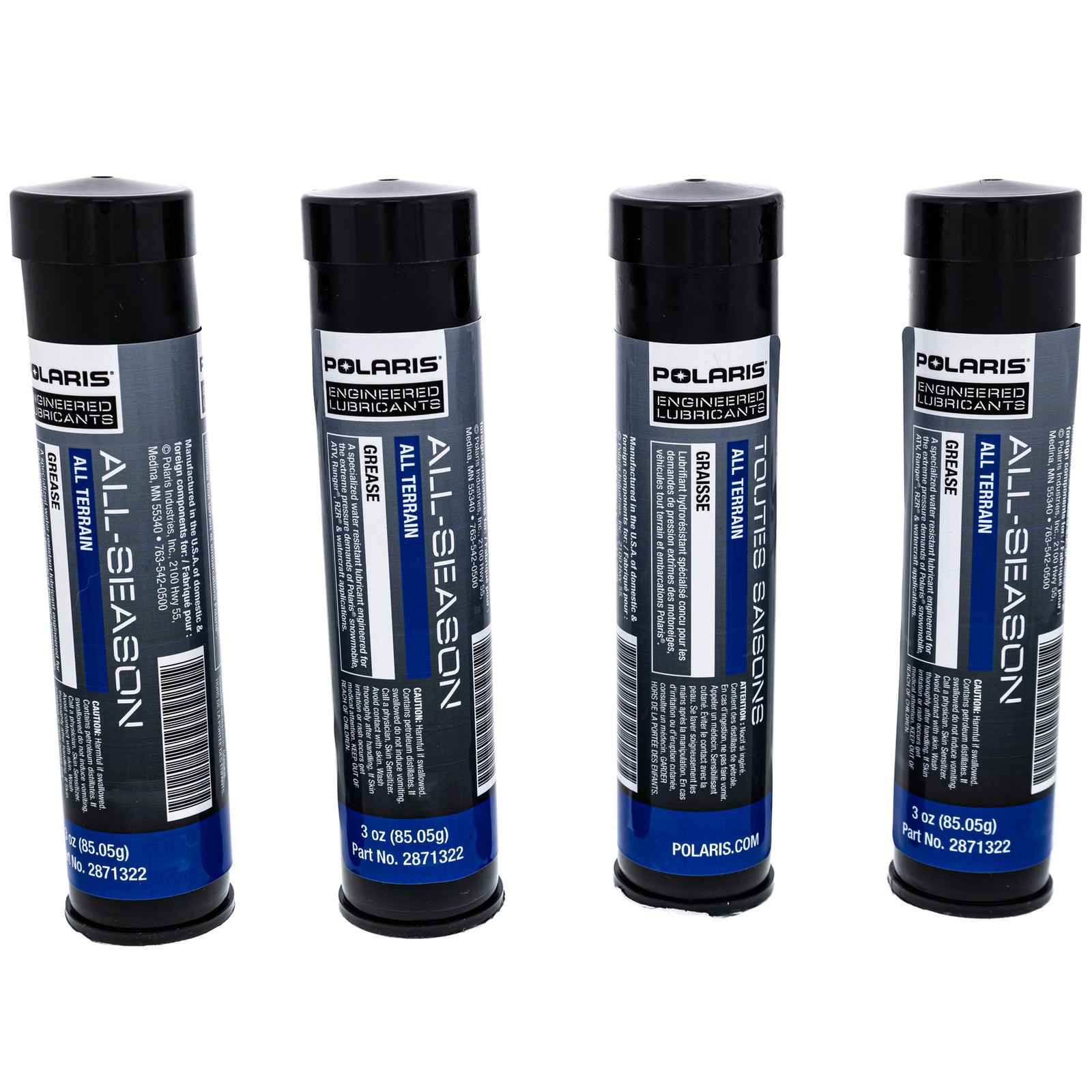 Polaris 2871322 4 Pack of 3 oz Premium All Season Grease Tube Ranger RZR ATV