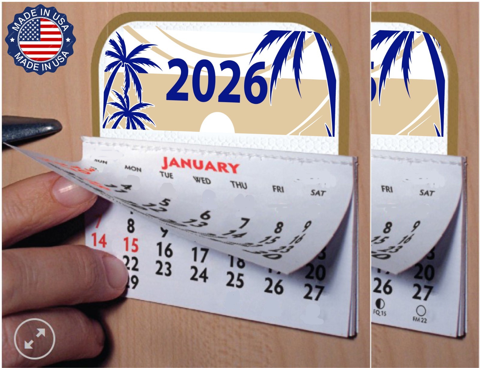 2026 MINI STICK-ON WALL CALENDARS. FOR HOME, CAR, TRUCK, REFRIGERATOR, OFFICE.