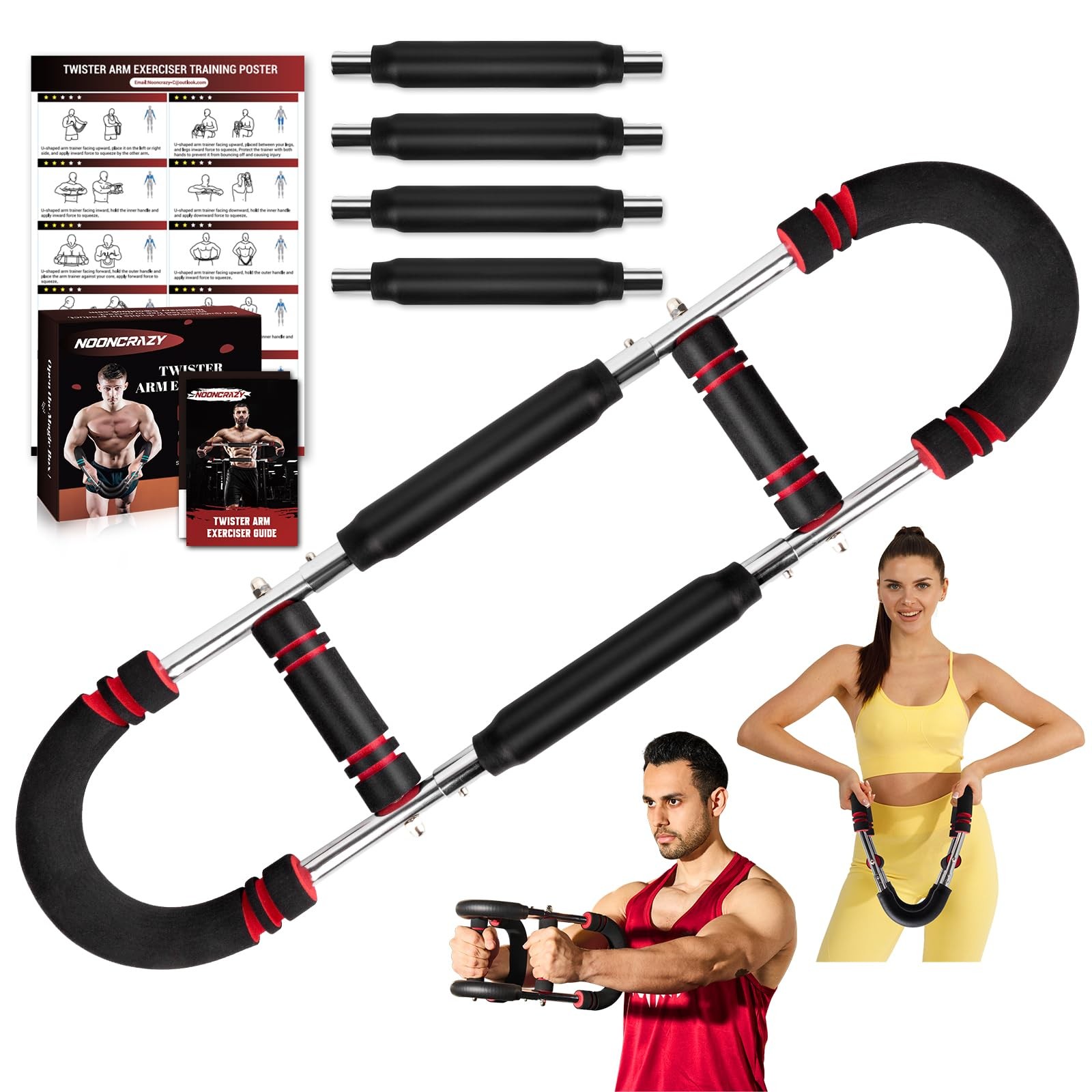 Twister Arm Trainer, 30-120 lbs Adjustable Chest Workout One Size, Red