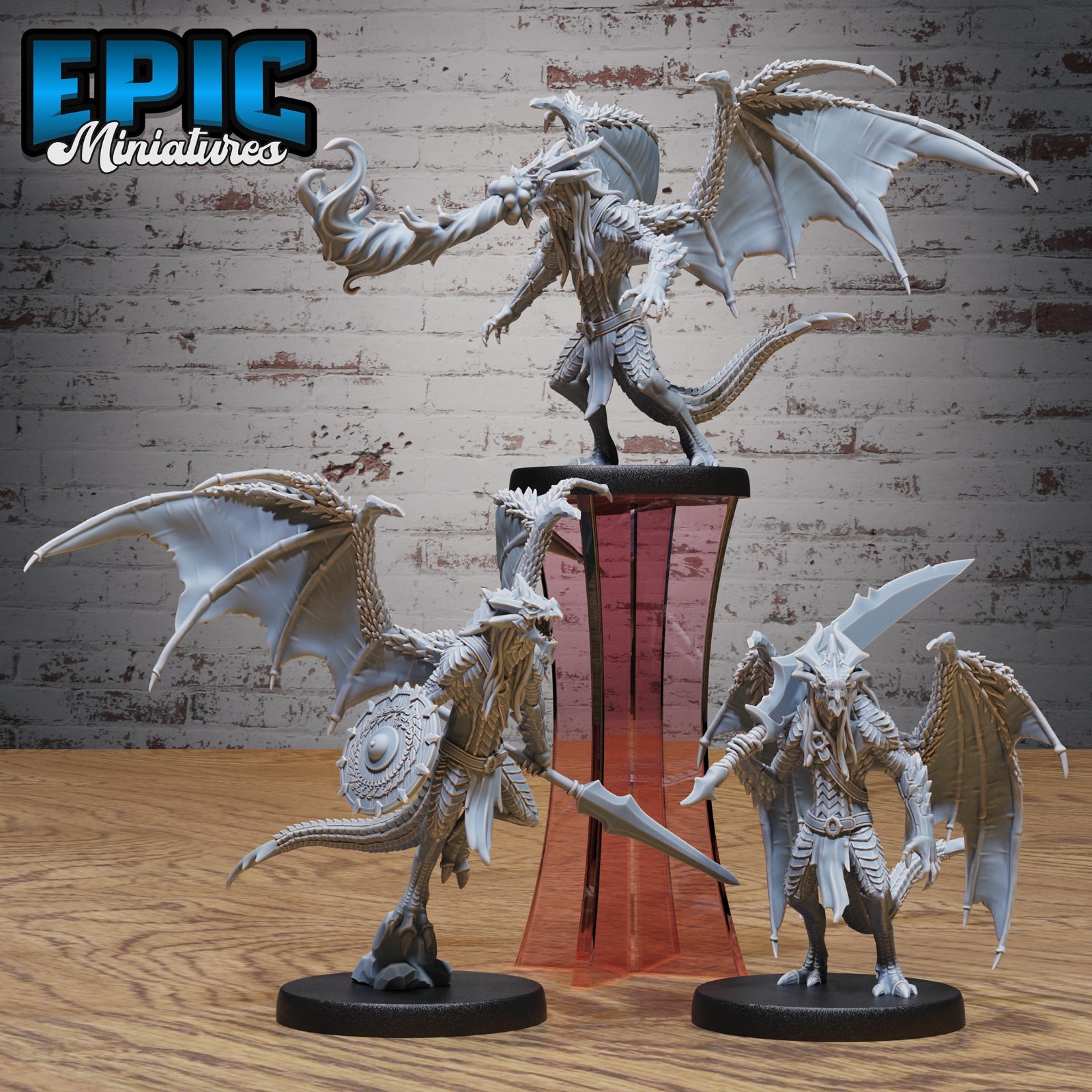 DRACONIC DEMON Dungeons and Dragons Miniature D&D Epic Miniatures Fantasy 28mm