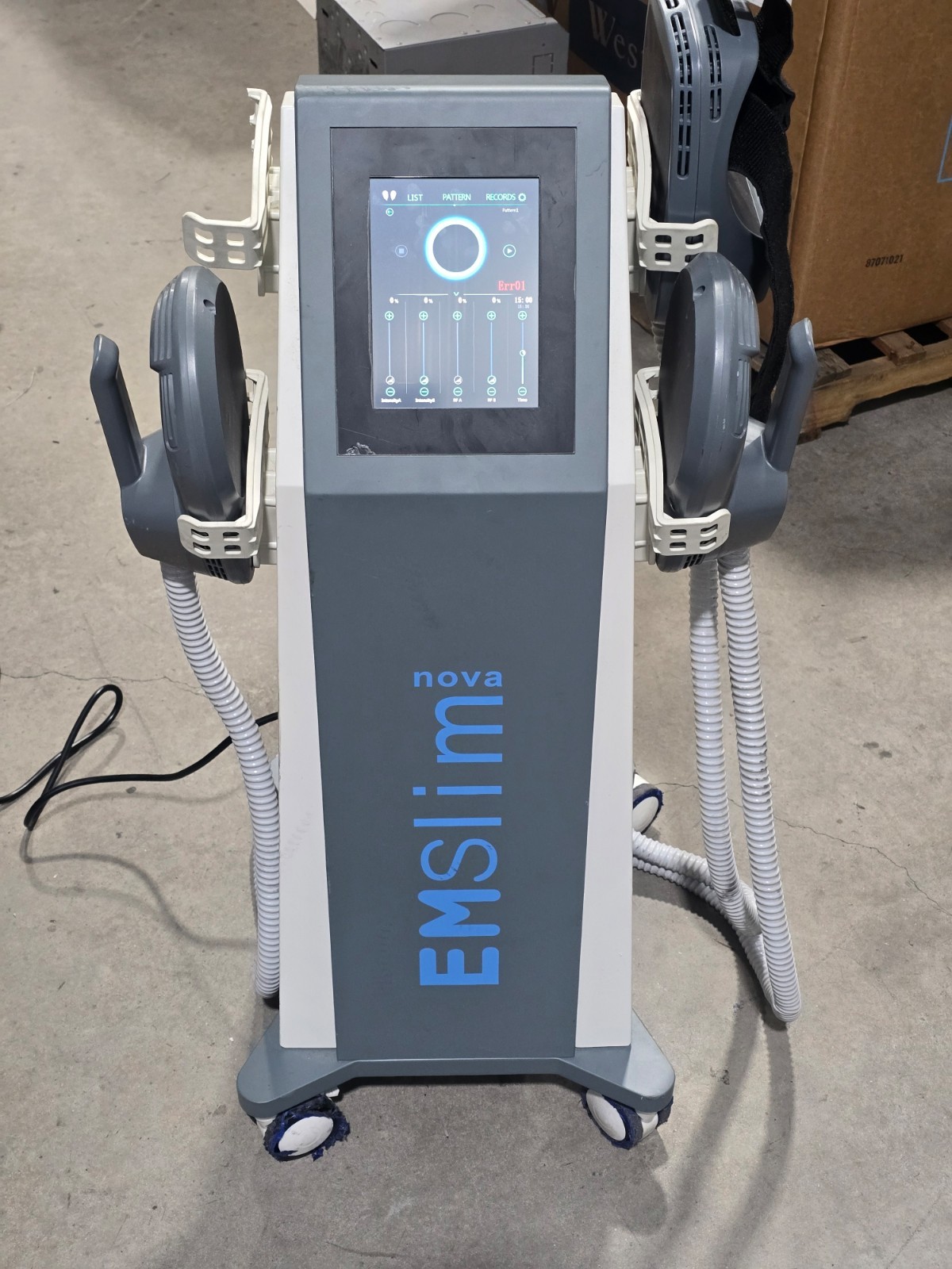 EMslim Nova Body Sculpting Machine With 3 Pads Err01 Message Power Tested Only