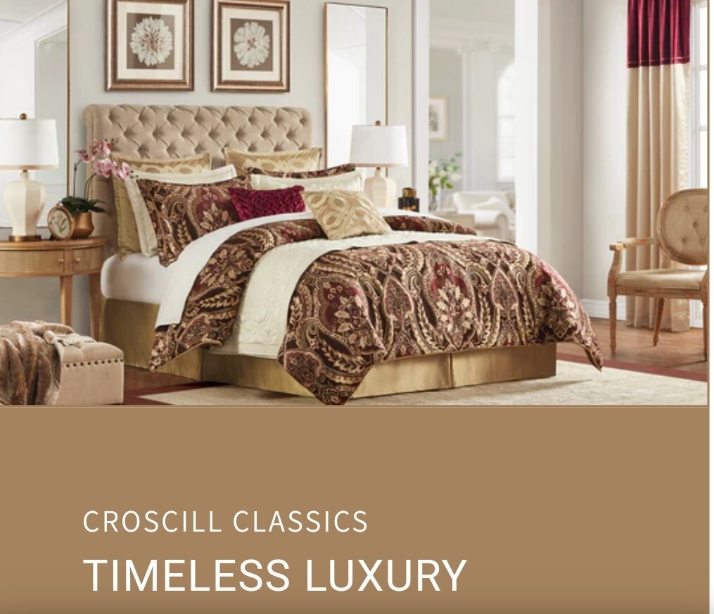 Timeless Luxury Croscill Embroidiered Floral Pillow Padded Shams 32×26 Set of 2