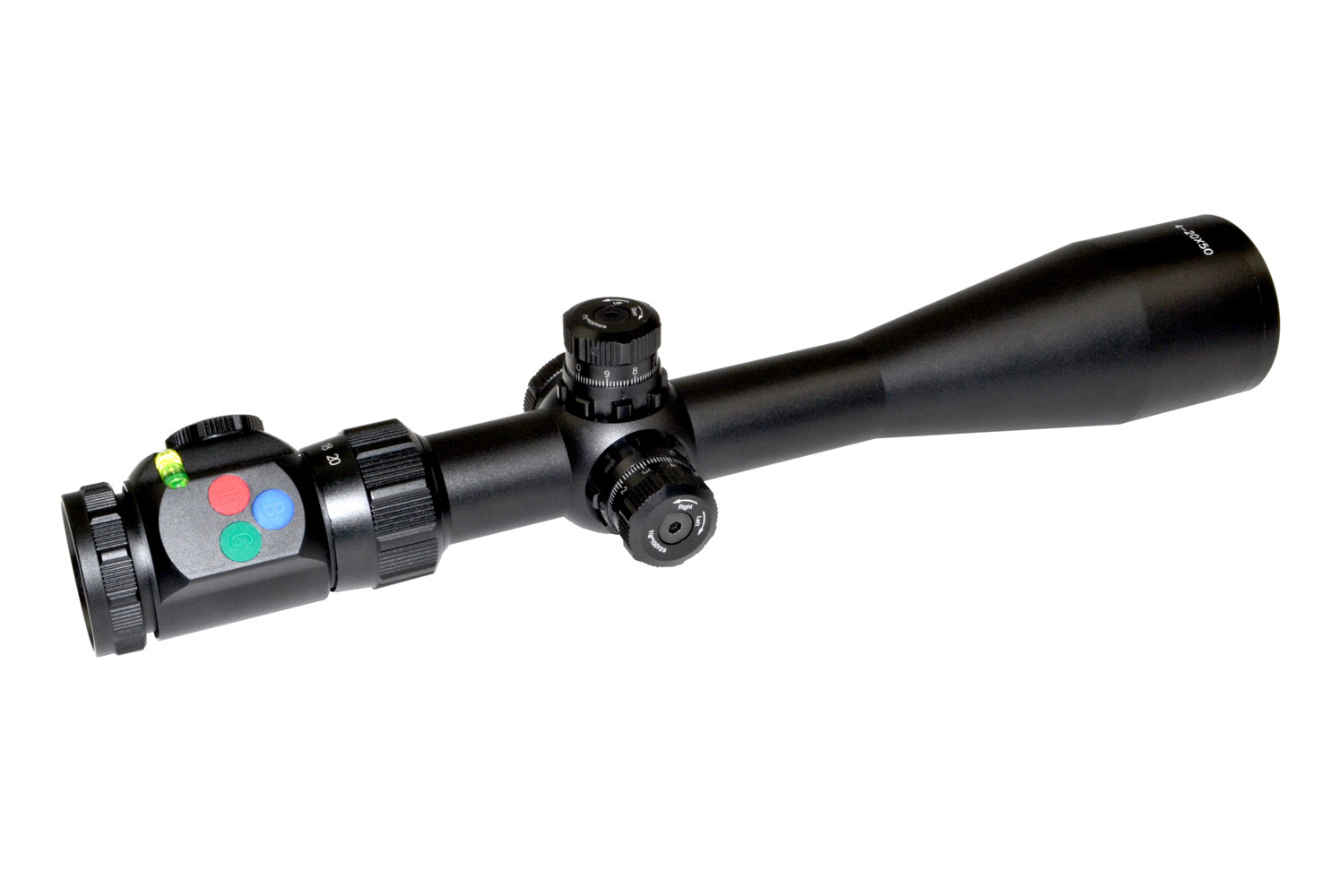 PRESMA Hawk Rifle Scope 4-20x50 w/ Sunshade, RGB, Side Focus