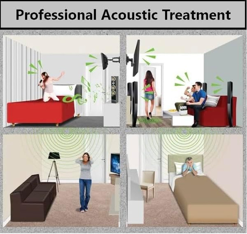 Pack Egg Crate Foam Sound Proof Foam Panels for Walls,48''X24''X2'' Inch Acousti