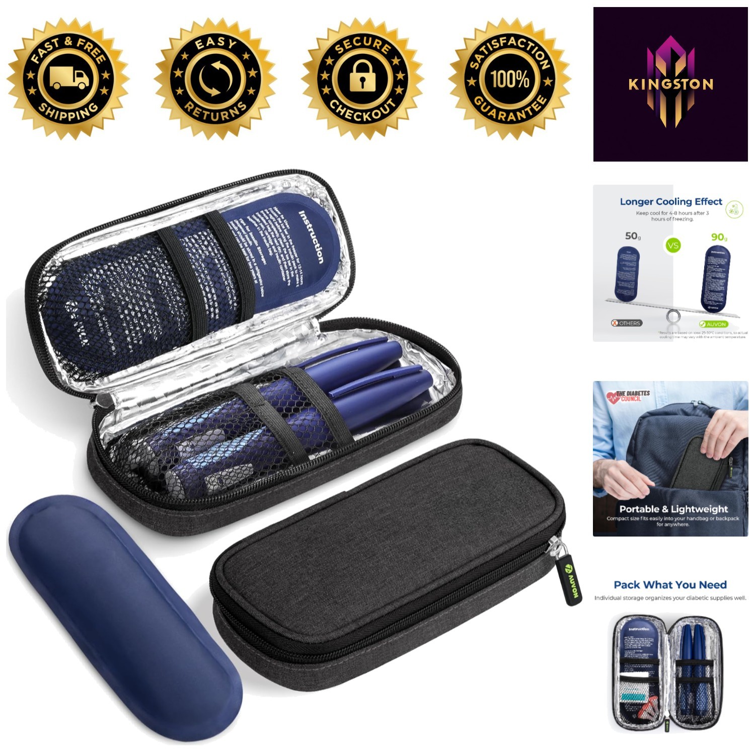 TSA Approved Insulin Cooler Travel Case with 2 Ice Packs - Compact & Reliable