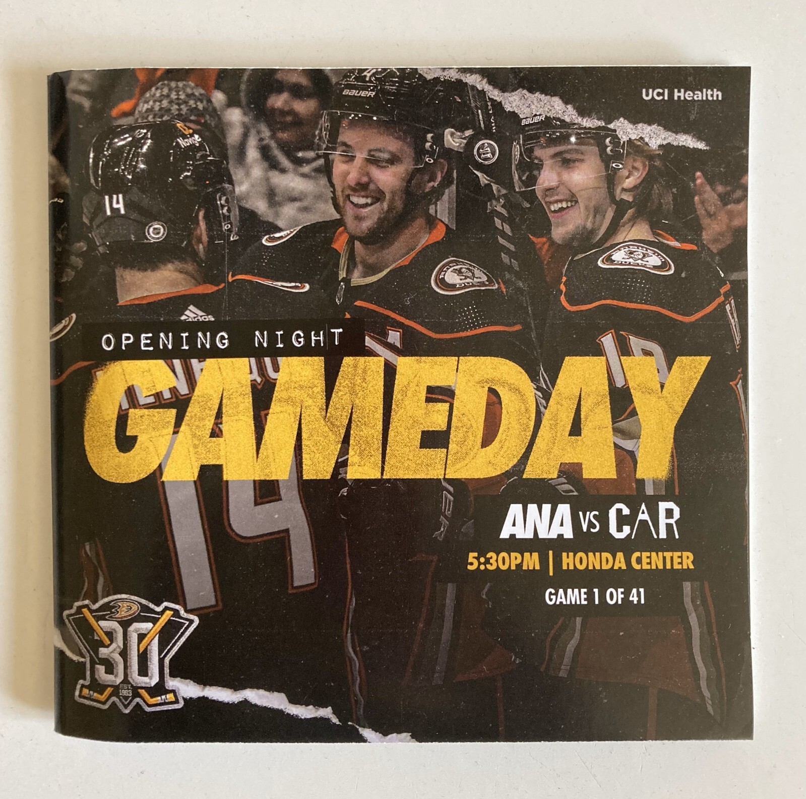 2023 Anaheim Ducks v Carolina Hurricane GAMEDAY PROGRAM - TROY TERRY Poster