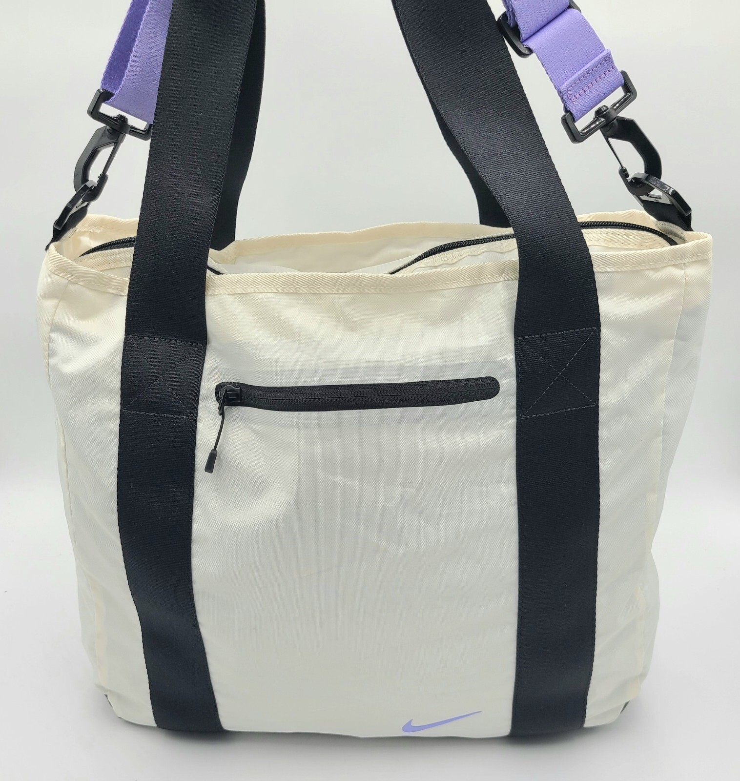 NIKE LEGEND 2.0 Track Bag Tote White SWOOSH Side Grommets With Shoulder Strap