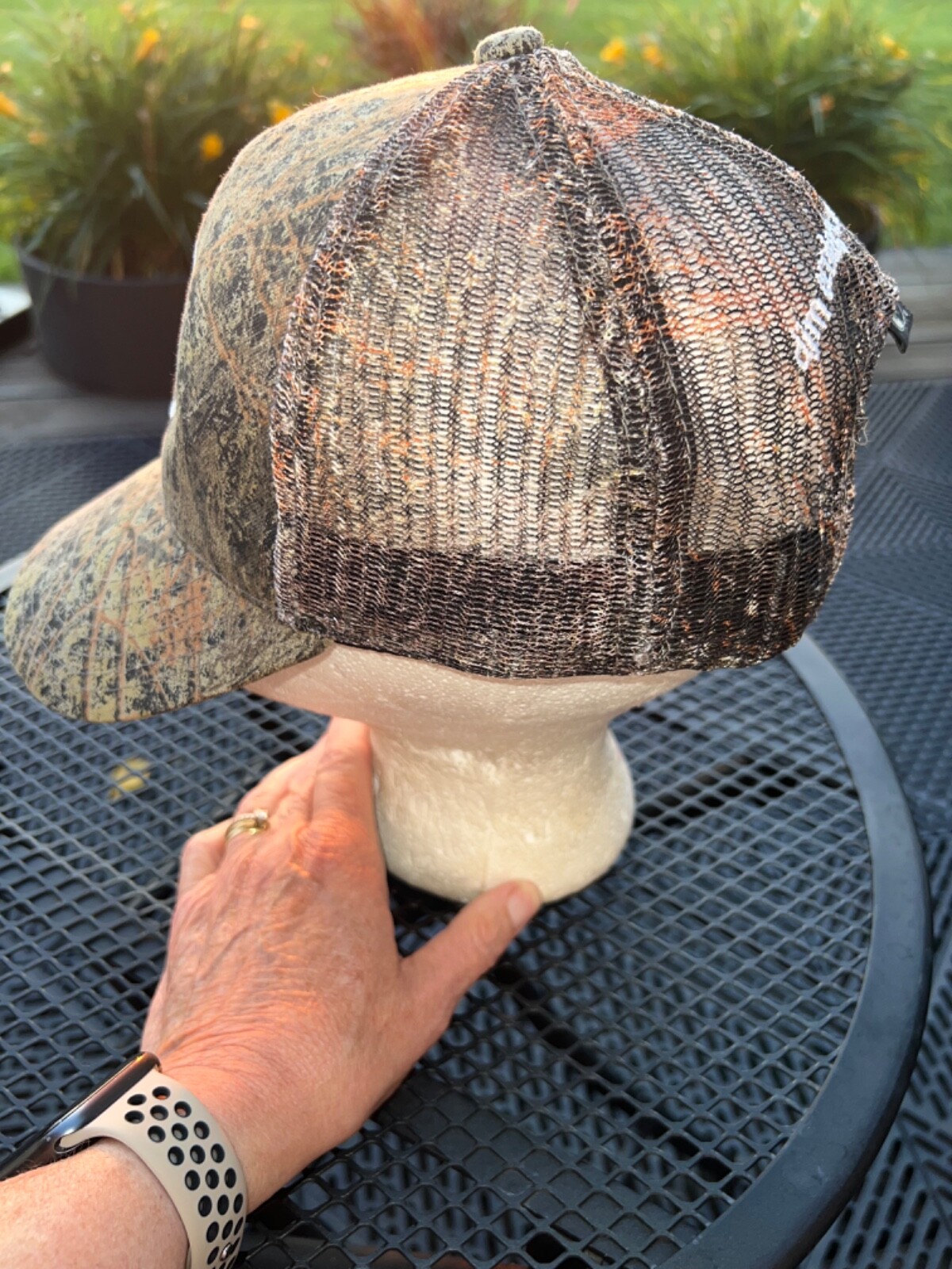 DJM Camouflage fabric mesh ecological Services Hat Cap Snapback One Cap EUC