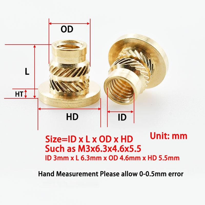 NEW Copper Threaded Insert Nuts M2–M8 Knurled Heat Set for 3D Print & Notebook