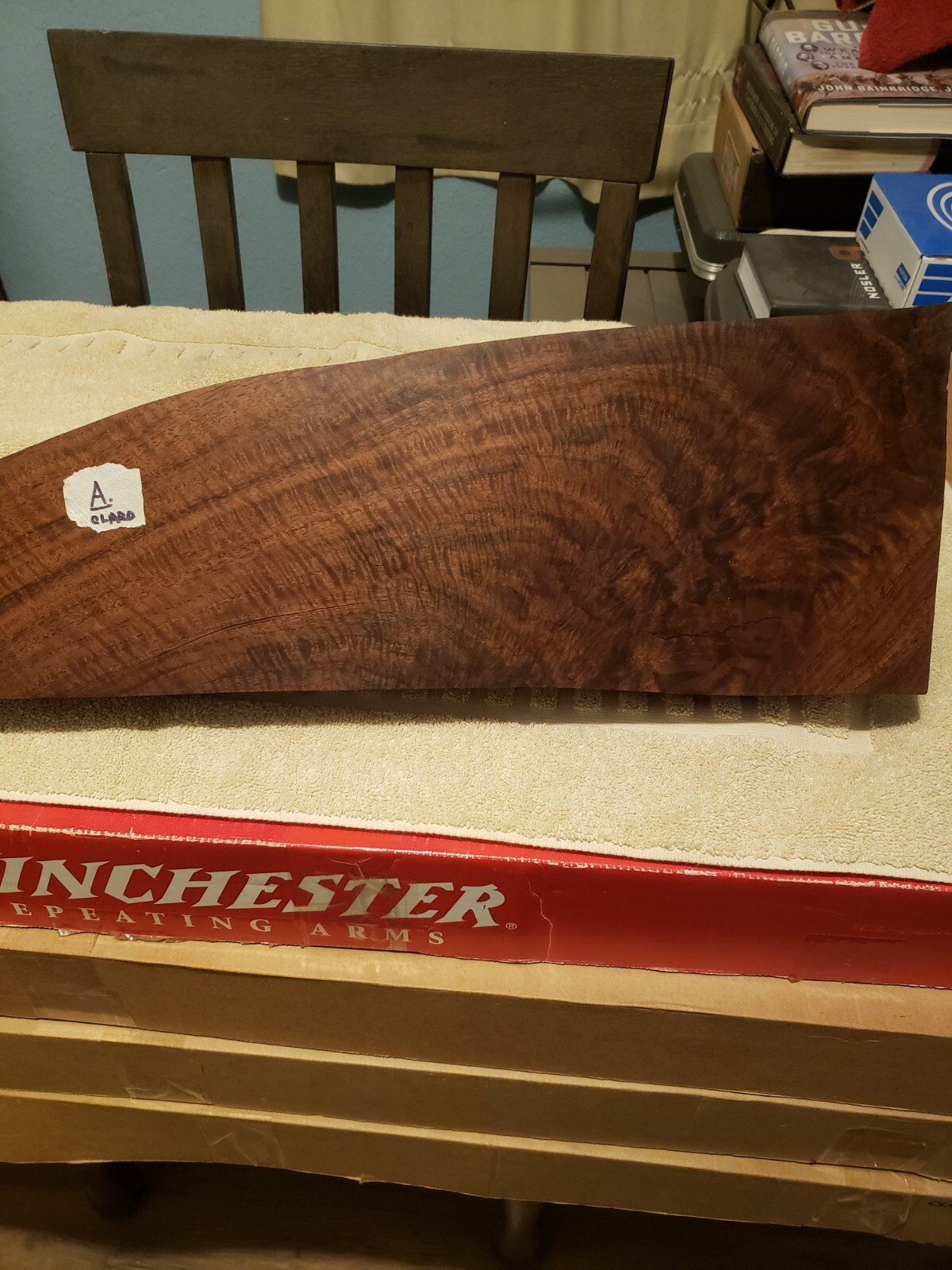 "CLARO  WALNUT GUNSTOCK BLANK"     ( 2 PIECE )      "PRESENTATION GRADE"