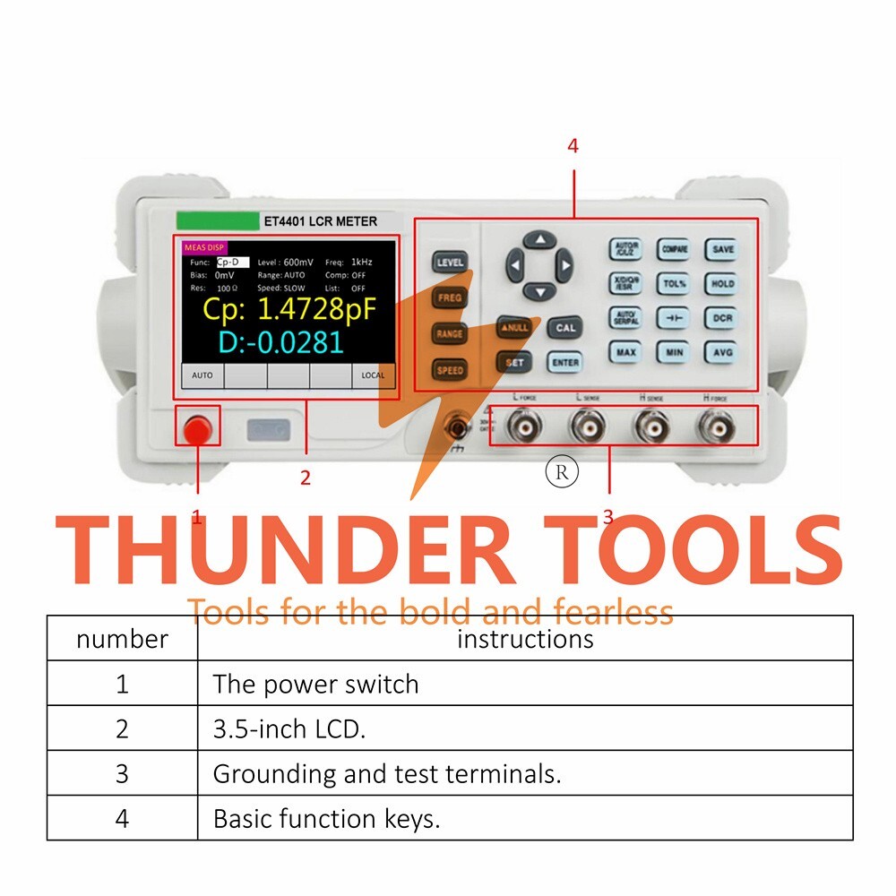 Thunder Tools Benchtop Digital LCR Meter 100Hz-10KHz High Precision